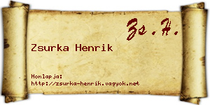 Zsurka Henrik névjegykártya